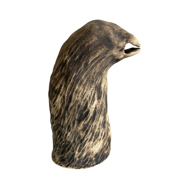 Eagle Sculpture Handmade Art Pottery Signed By Artist - Picture 2 of 8